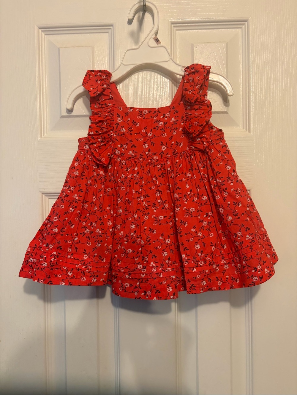 Janie and Jack Red Floral💐Ruffle-Shoulder
Tank/Dress👗 Sz 18-24M